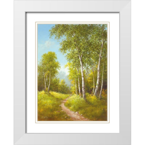 SUNDAY AFTERNOON I White Modern Wood Framed Art Print with Double Matting by Smith, B.