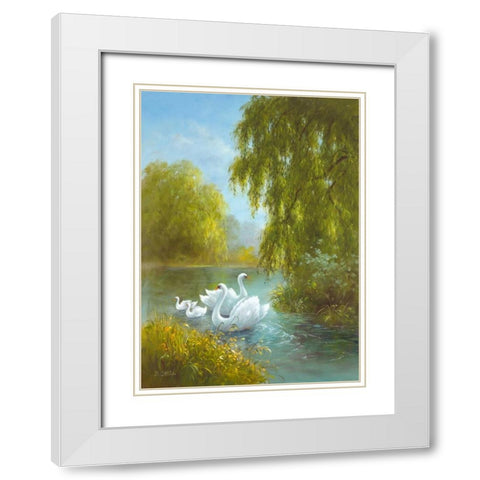 White Symphony II White Modern Wood Framed Art Print with Double Matting by Smith, B.