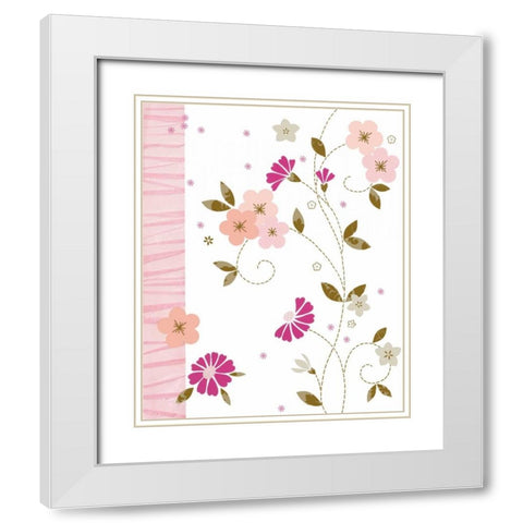 Pretty In Pink I White Modern Wood Framed Art Print with Double Matting by Design Show