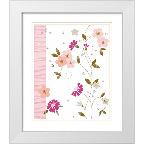 Pretty In Pink I White Modern Wood Framed Art Print with Double Matting by Design Show