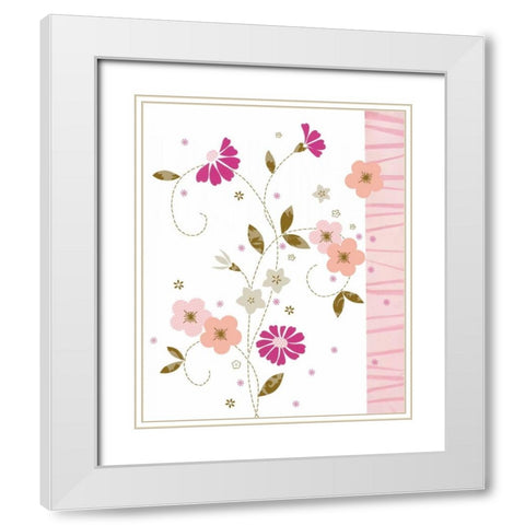 Pretty In Pink II White Modern Wood Framed Art Print with Double Matting by Design Show
