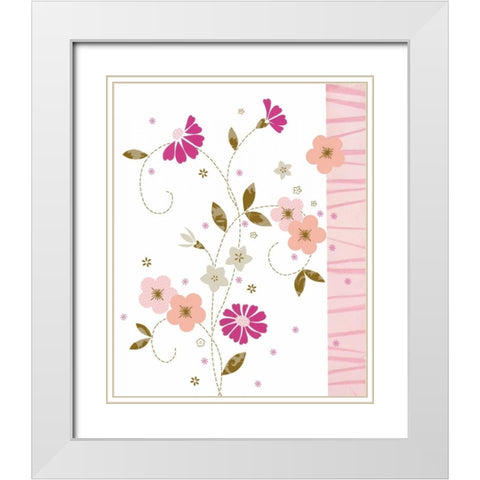 Pretty In Pink II White Modern Wood Framed Art Print with Double Matting by Design Show