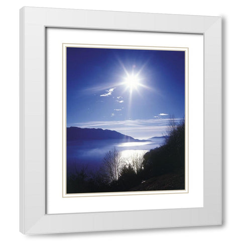 IDYLLIC LAKE I White Modern Wood Framed Art Print with Double Matting by Weissing, Gerd