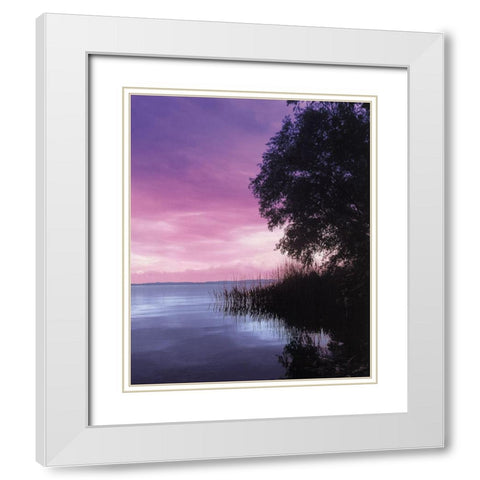 IDYLLIC LAKE III White Modern Wood Framed Art Print with Double Matting by Weissing, Gerd