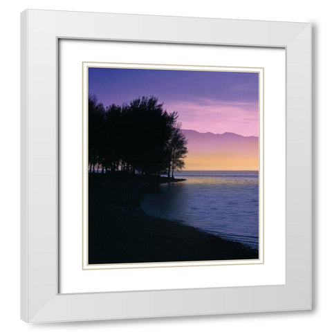 IDYLLIC LAKE IV White Modern Wood Framed Art Print with Double Matting by Weissing, Gerd