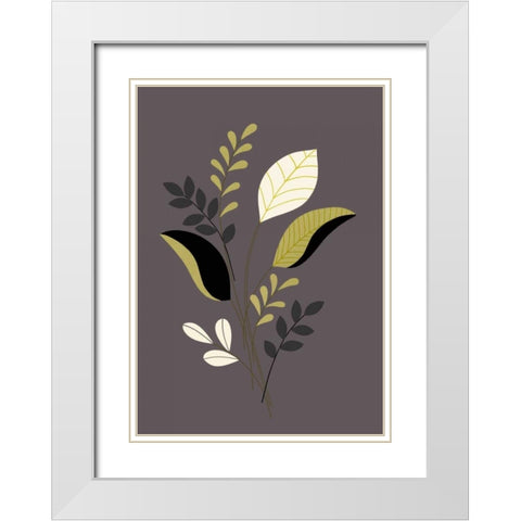 Citrus Stems I White Modern Wood Framed Art Print with Double Matting by Design Show
