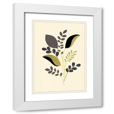 Citrus Stems II White Modern Wood Framed Art Print with Double Matting by Design Show