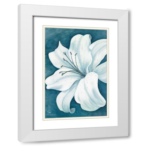 Wistful Lily I White Modern Wood Framed Art Print with Double Matting by Lake, Kaye