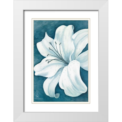 Wistful Lily I White Modern Wood Framed Art Print with Double Matting by Lake, Kaye