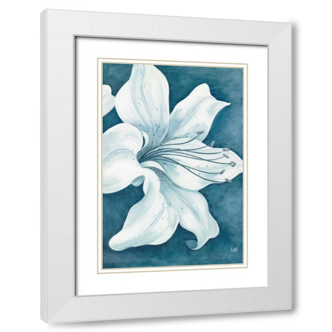 Wistful Lily II White Modern Wood Framed Art Print with Double Matting by Lake, Kaye