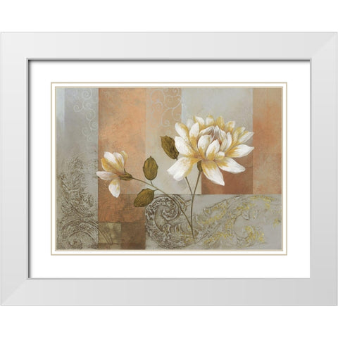 Opulent Bloom White Modern Wood Framed Art Print with Double Matting by Verbeek-Van Den Broek