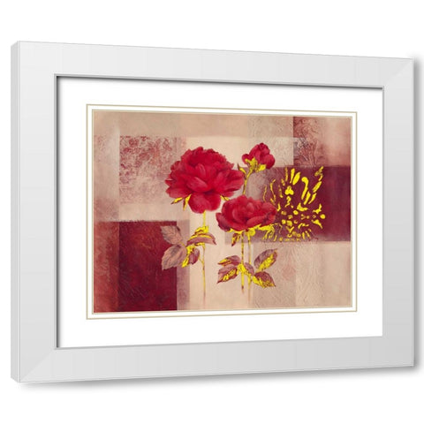Red Impression White Modern Wood Framed Art Print with Double Matting by Verbeek-Van Den Broek