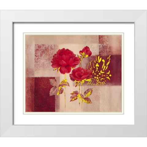 Red Impression White Modern Wood Framed Art Print with Double Matting by Verbeek-Van Den Broek