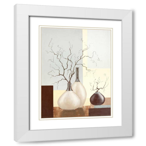Medley In Brown II White Modern Wood Framed Art Print with Double Matting by Sedalia, David