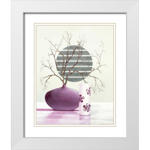 Purple Inspiration II White Modern Wood Framed Art Print with Double Matting by Sedalia, David