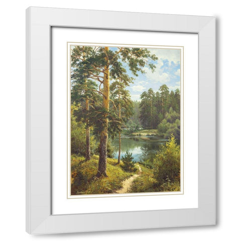 SLOWLY RIVER II White Modern Wood Framed Art Print with Double Matting by Priscepa, Igor