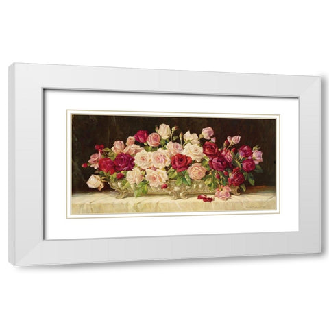 CLASSIC ROSE BOWL White Modern Wood Framed Art Print with Double Matting by Krueger, E.
