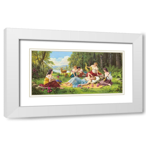 EARLY MORNING SONG White Modern Wood Framed Art Print with Double Matting by Zabateri