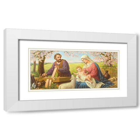 Holy Family White Modern Wood Framed Art Print with Double Matting by Giovanni