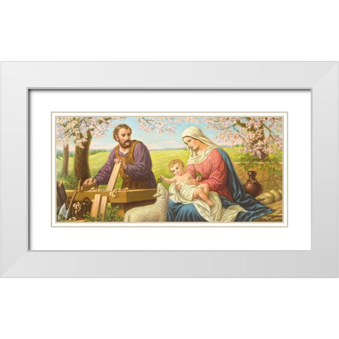 Holy Family White Modern Wood Framed Art Print with Double Matting by Giovanni