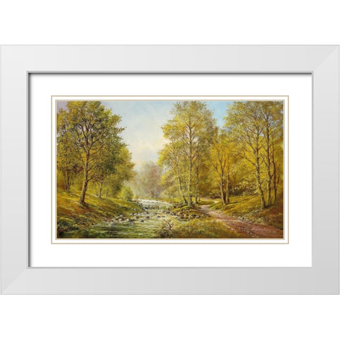 SOFT MORNING LIGHT White Modern Wood Framed Art Print with Double Matting by Glassl, Helmut