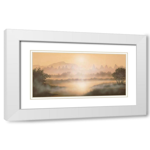 MISTY WATERS White Modern Wood Framed Art Print with Double Matting by Walsh, Peter