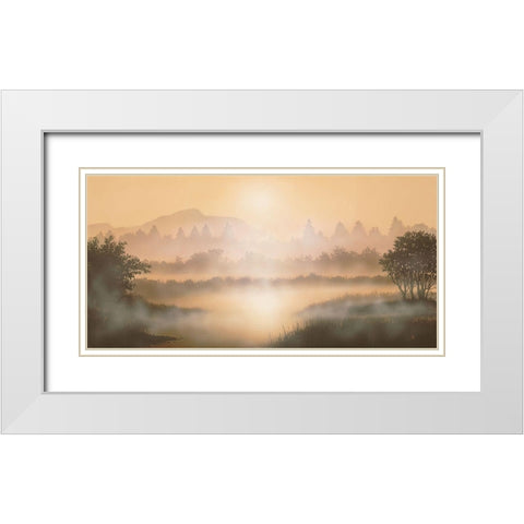 MISTY WATERS White Modern Wood Framed Art Print with Double Matting by Walsh, Peter
