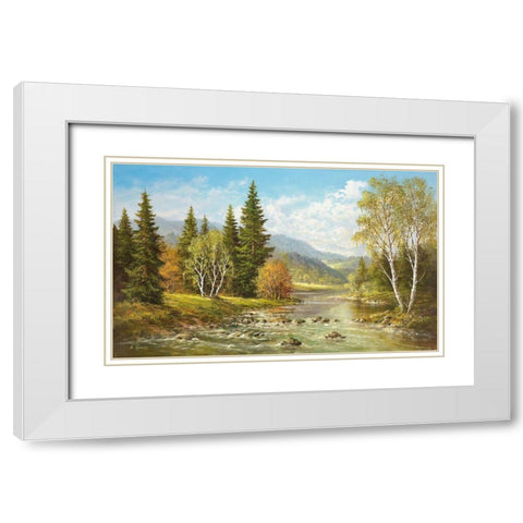 RIVER TISA BY RACHOV White Modern Wood Framed Art Print with Double Matting by Glassl, Helmut