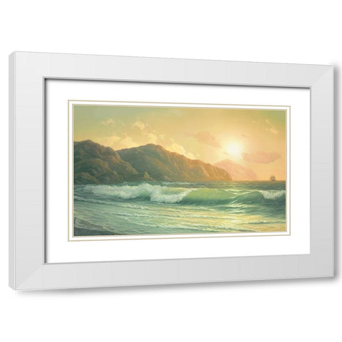 HIGH TIDE White Modern Wood Framed Art Print with Double Matting by Slava