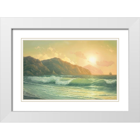HIGH TIDE White Modern Wood Framed Art Print with Double Matting by Slava