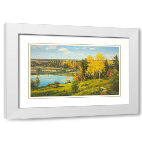 OVERLOOKING THE SEA White Modern Wood Framed Art Print with Double Matting by Priscepa, Igor