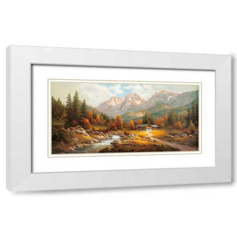 WILDER KAISER White Modern Wood Framed Art Print with Double Matting by Weber, Max