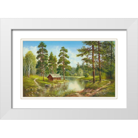 Ideal Retreat White Modern Wood Framed Art Print with Double Matting by Glassl, Helmut