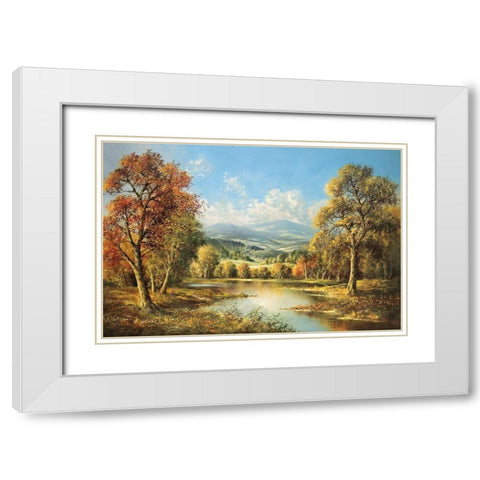 POND IN BOHEMIA White Modern Wood Framed Art Print with Double Matting by Glassl, Helmut