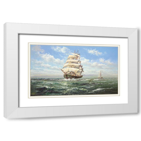 Full Speed Ahead II White Modern Wood Framed Art Print with Double Matting by Glassl, Helmut