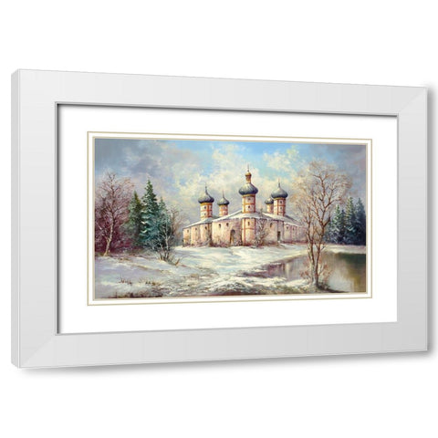 WINTER IN SAMARA White Modern Wood Framed Art Print with Double Matting by Glassl, Helmut