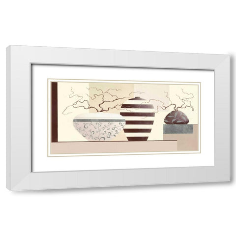 Timeless Twigs I White Modern Wood Framed Art Print with Double Matting by Sedalia, David