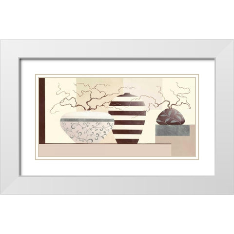 Timeless Twigs I White Modern Wood Framed Art Print with Double Matting by Sedalia, David