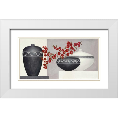 Spirit Of Red II White Modern Wood Framed Art Print with Double Matting by Sedalia, David