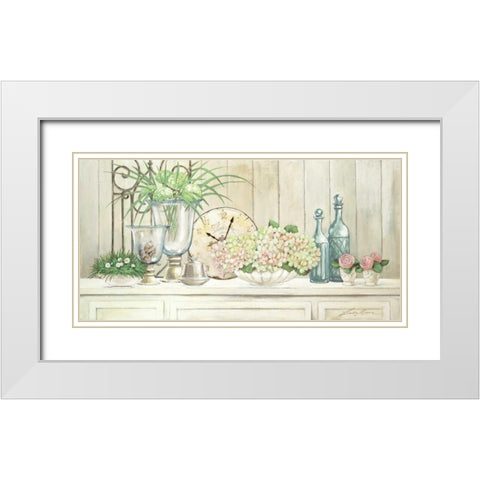 Timeless White Modern Wood Framed Art Print with Double Matting by Moore, Linda