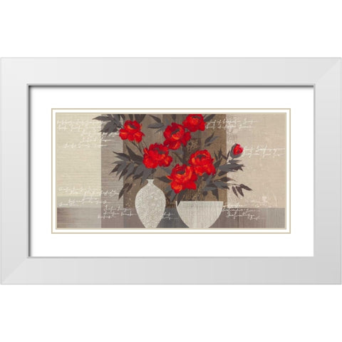 Crimson Beauty I White Modern Wood Framed Art Print with Double Matting by Christina