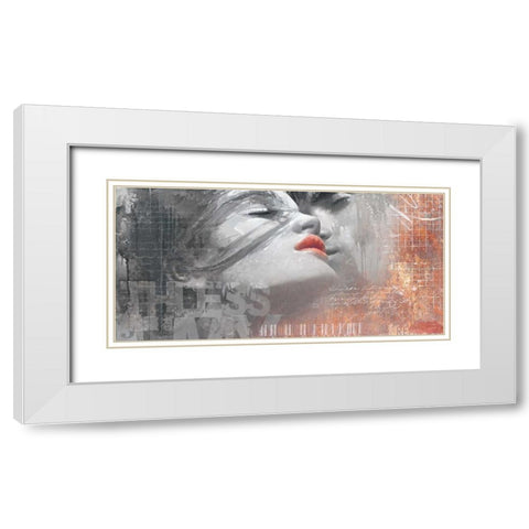 The Kiss White Modern Wood Framed Art Print with Double Matting by Sestillo, Enrico
