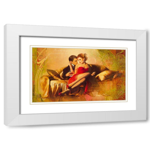 Seduction White Modern Wood Framed Art Print with Double Matting by Voss, Johan