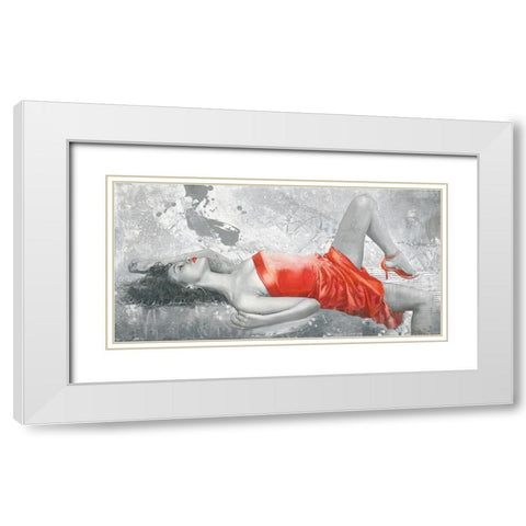 LADY IN RED White Modern Wood Framed Art Print with Double Matting by Sestillo, Enrico