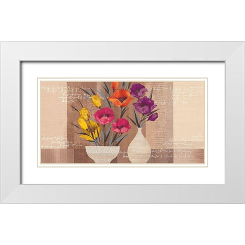 COLOR BEAUTY II White Modern Wood Framed Art Print with Double Matting by Christina