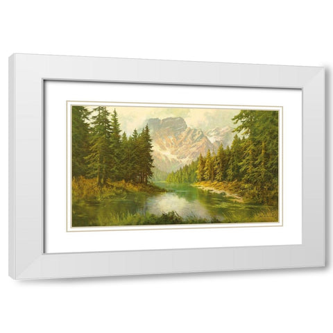 LAKE PRAGSER White Modern Wood Framed Art Print with Double Matting by Bochmann, Joh.