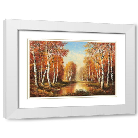 SLEEPY WATER White Modern Wood Framed Art Print with Double Matting by Buchner, H.