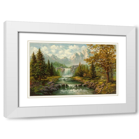WATERFALL II White Modern Wood Framed Art Print with Double Matting by Ada-Kris