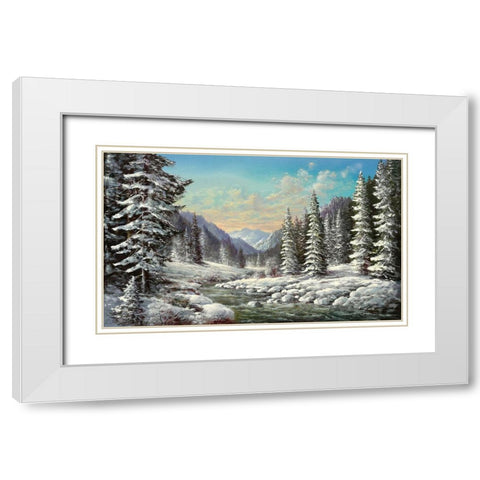 SIBERIAN WINTER White Modern Wood Framed Art Print with Double Matting by Glassl, Helmut