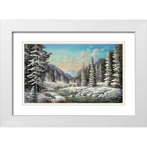 SIBERIAN WINTER White Modern Wood Framed Art Print with Double Matting by Glassl, Helmut